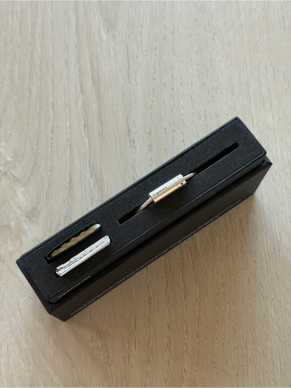 Le Gramme Silver Cable Bracelet w/ Magnetic Clasp & Box